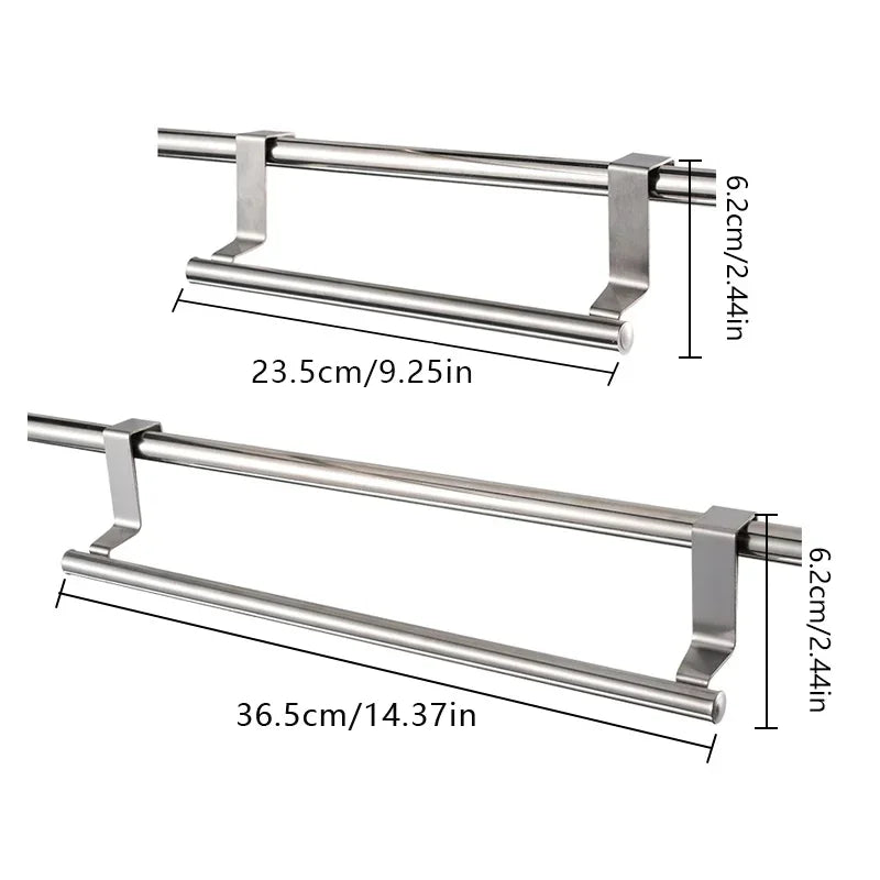 Towel Rack Over Door Towel Bar Hanging Holder,Stainless Steel Bathroom Kitchen Cabinet non-drilling rack