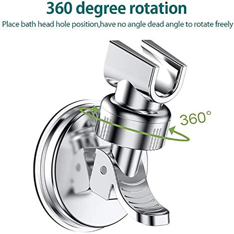 Adjustable Strong Suction Cup Shower Rack No Drill Removable Shower Head Bracket