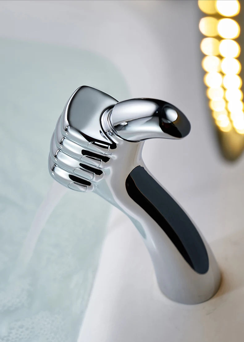 Basin Faucet  Solid White Black Brass Chrome  Handle Water Sink Mixer