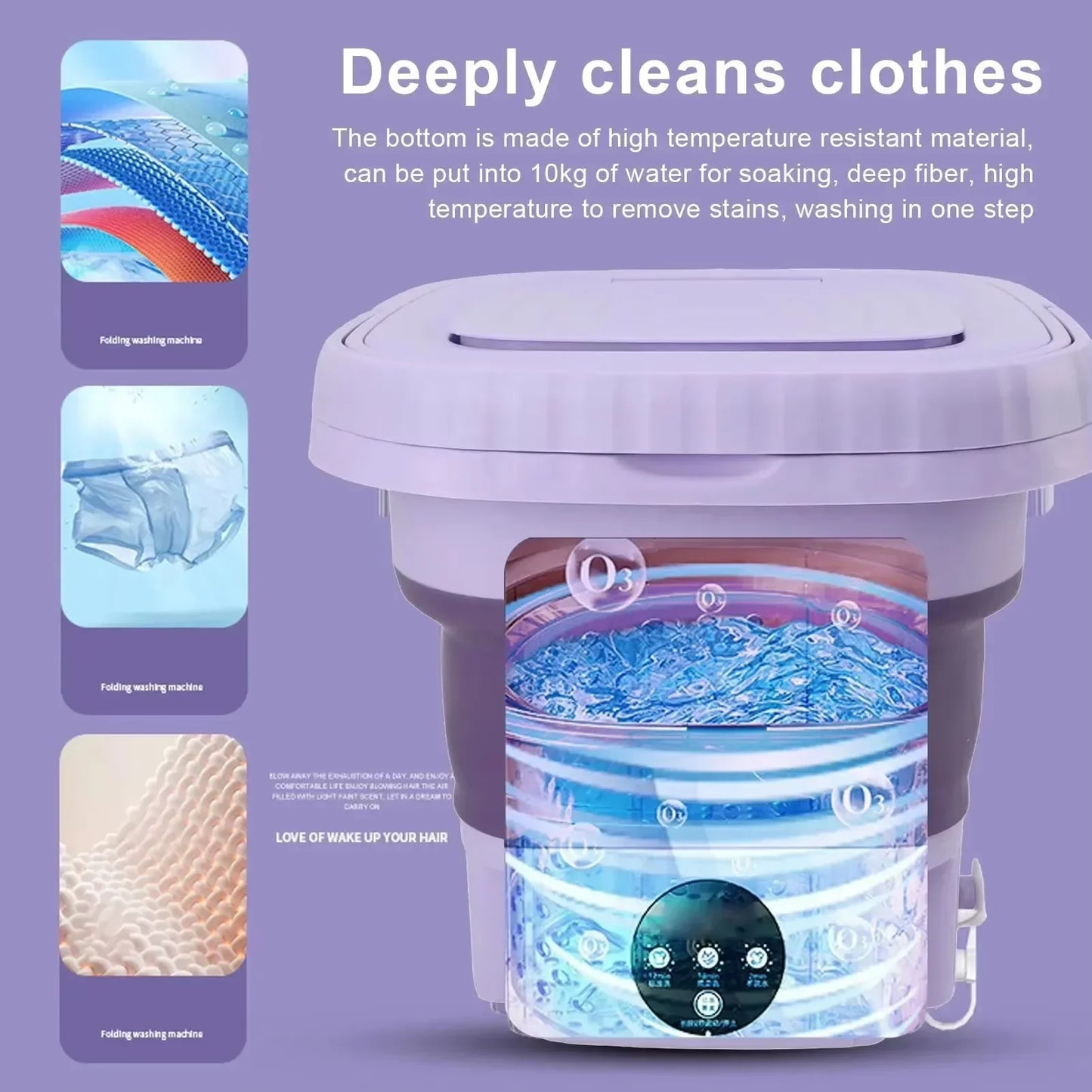 8L Portable Folding Washing Machine Bucket for ,Small Travel Washing Machine