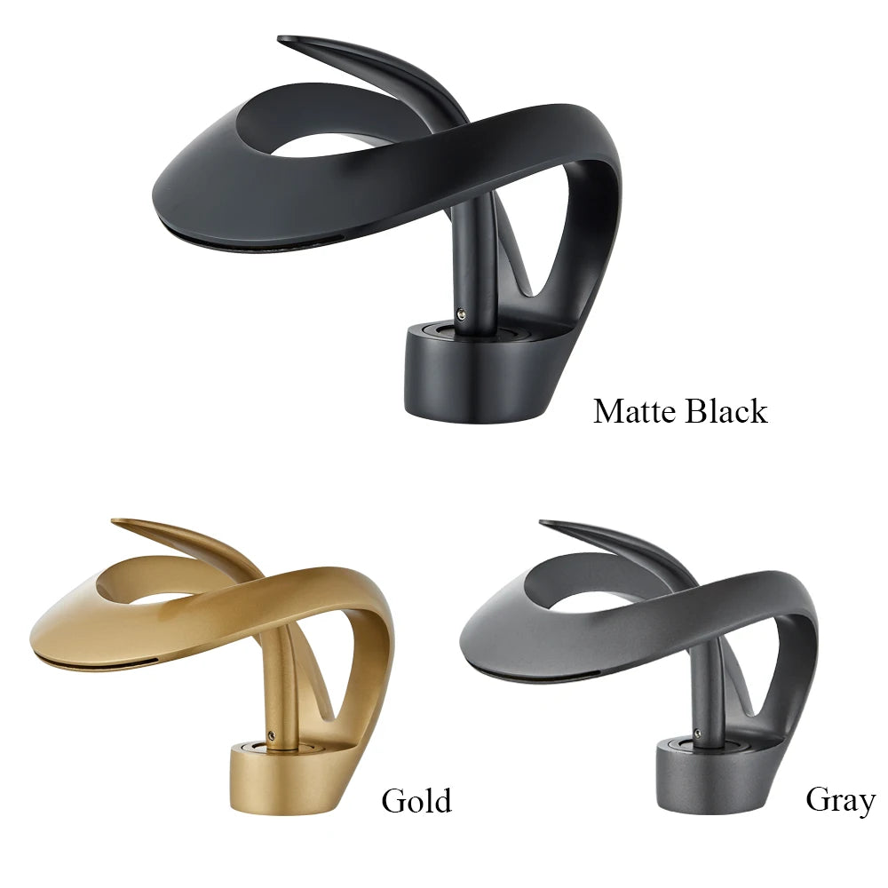 Brass New-Style Basin Faucet Bathroom Mixer Tap Hot Cold Water Deck Mounted  Luxury Sink Faucet