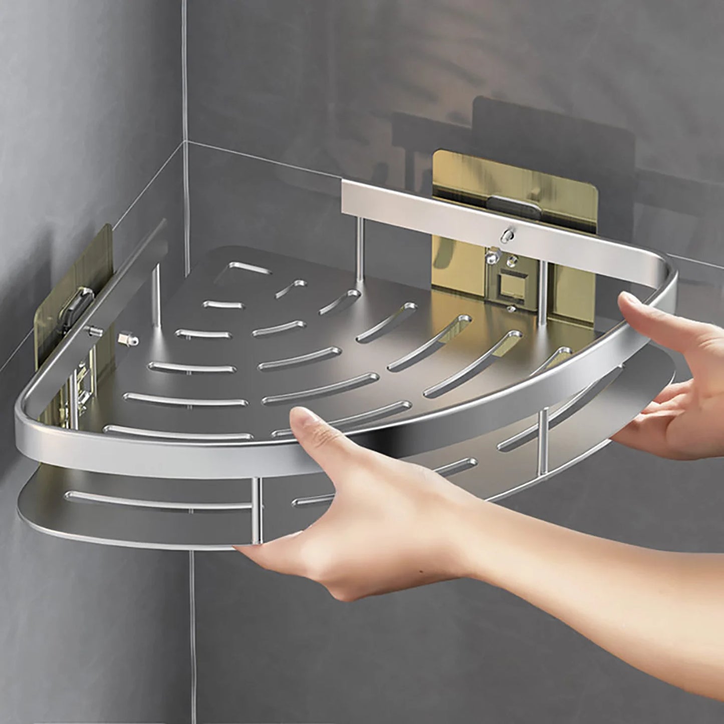 Bathroom Shelf Bathroom  Rack, Wall Shelves, No Drill Shelf