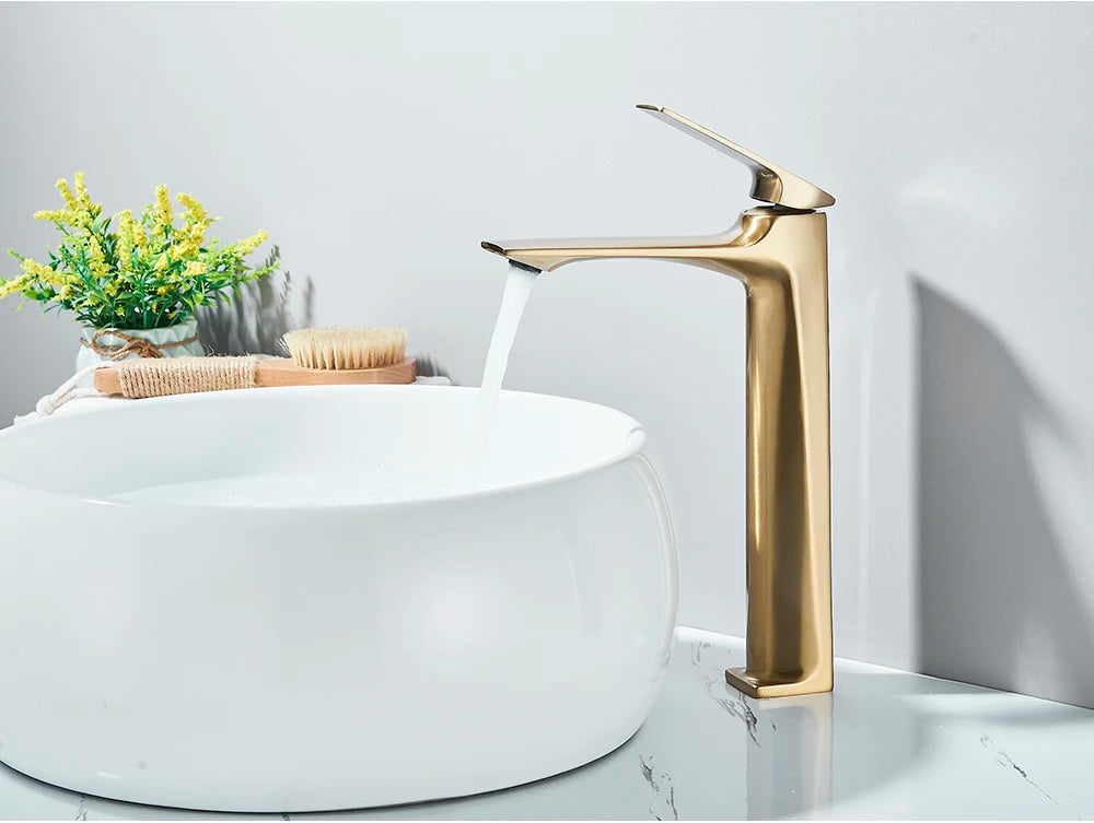 Black Bathroom Faucet Deck Mounted Bathroom Sink Mixer Tap Single Lever Faucets Chrome/White/Grey/Brushed Gold