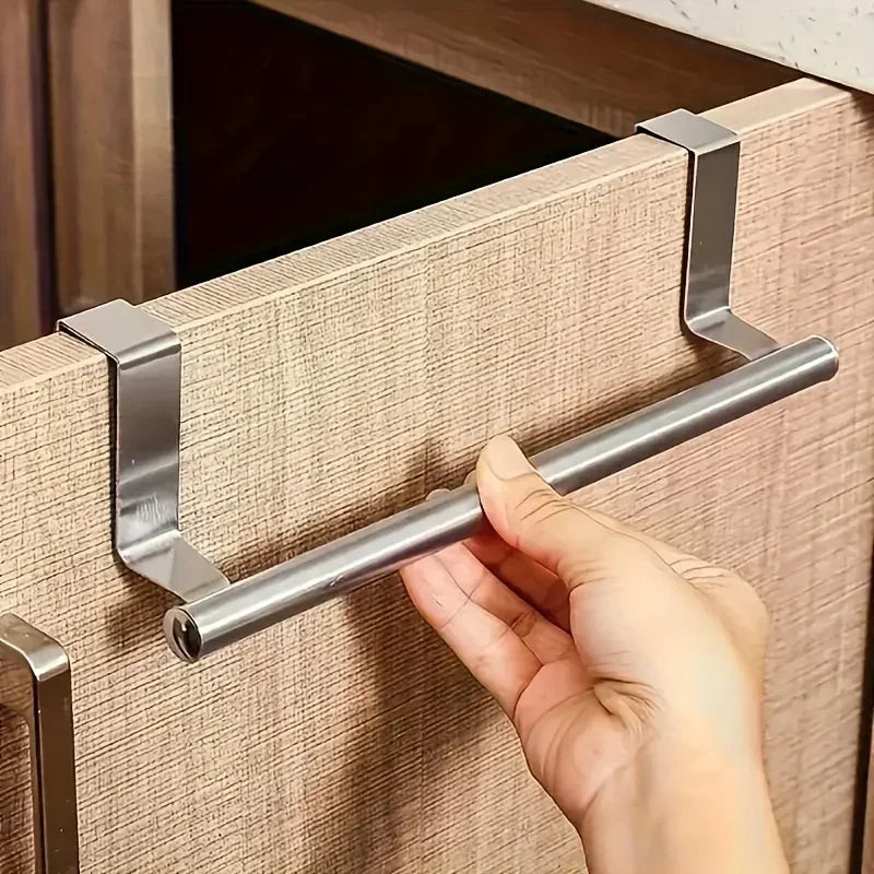 Towel Rack Over Door Towel Bar Hanging Holder,Stainless Steel Bathroom Kitchen Cabinet non-drilling rack