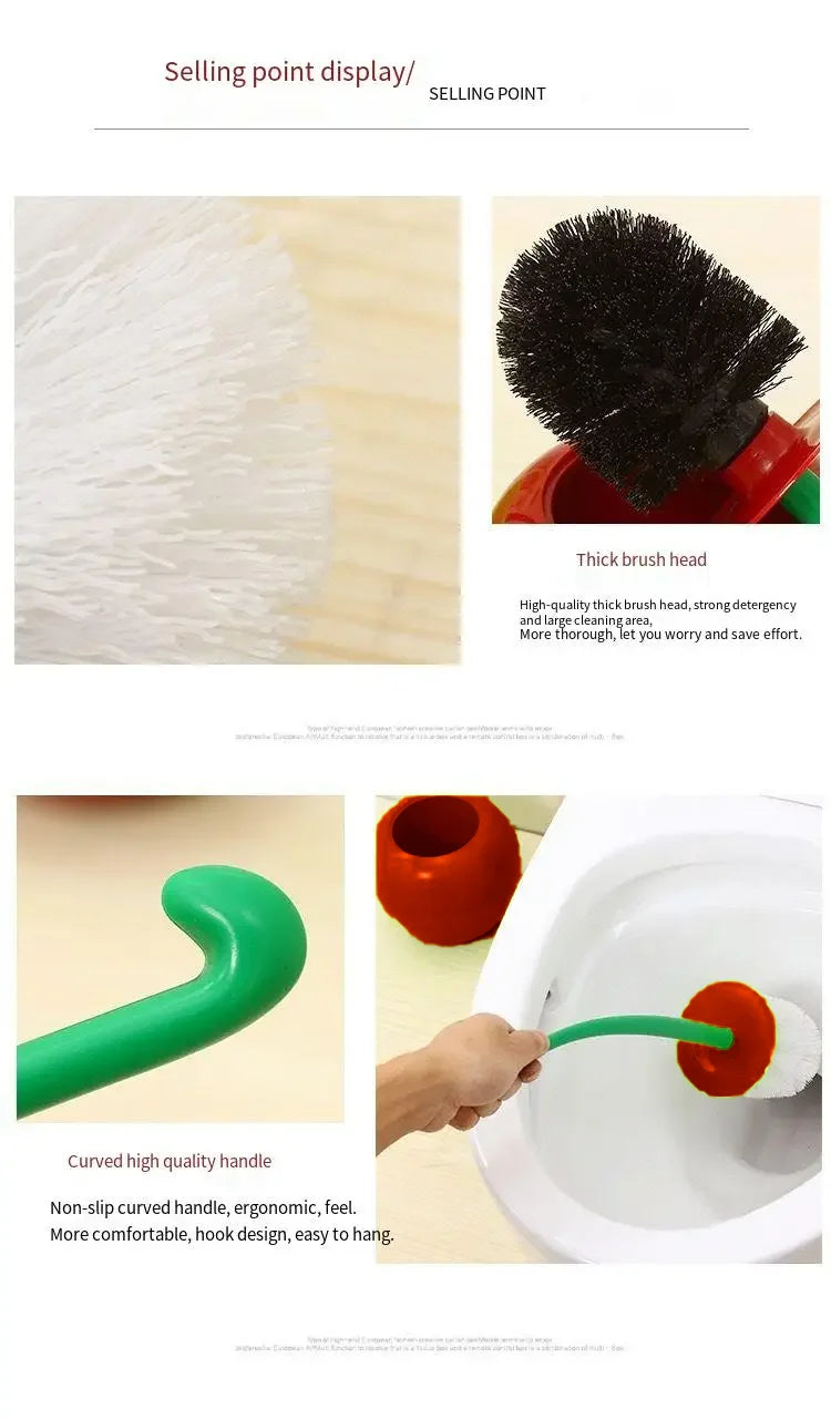 Red Toilet Brush Creative Lovely Cherry Shape Lavatory Toilet Brush Holder Set