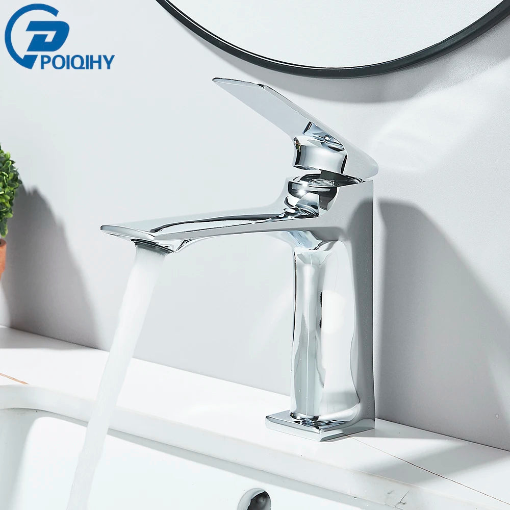 Black Bathroom Faucet Deck Mounted Bathroom Sink Mixer Tap Single Lever Faucets Chrome/White/Grey/Brushed Gold