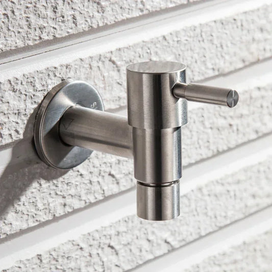 Brushed Outdoor304 Stainless Steel Garden Faucet Wall Mounted  Bibcock Garden Wash Basin