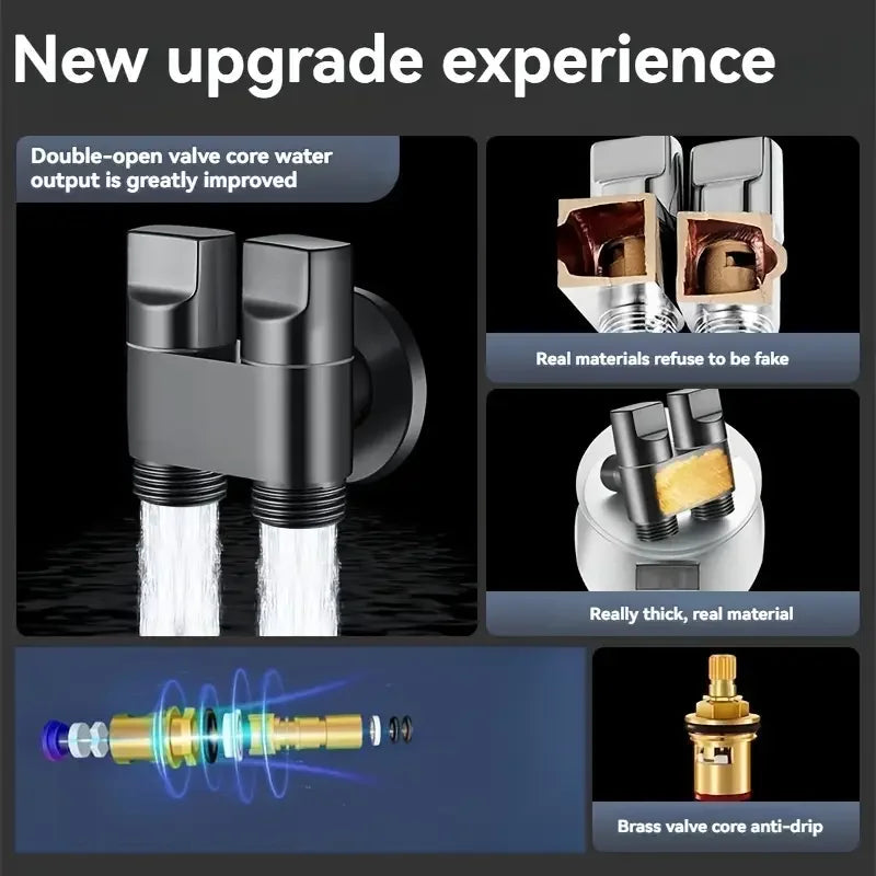 Stainless Steel Dual-Control Angle Valve, Anti-Backflow