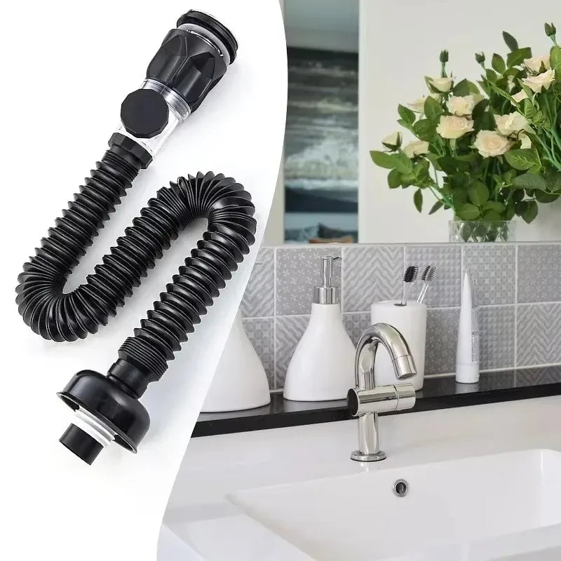 Flip Top Anti-Odor Drain Pipe Set Kitchen Sink Drain Retractable  Anti Clogging
