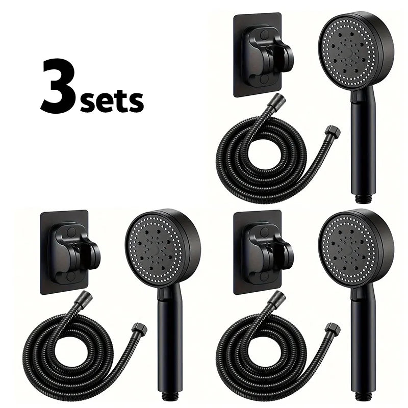 3pc Luxurious Pressurized Handheld Shower Head - 5 Modes Adjustable Water Output, Thermostatic Control, Polished Finish