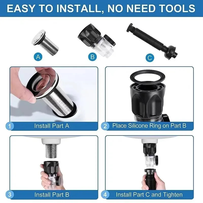Flip Top Anti-Odor Drain Pipe Set Kitchen Sink Drain Retractable  Anti Clogging