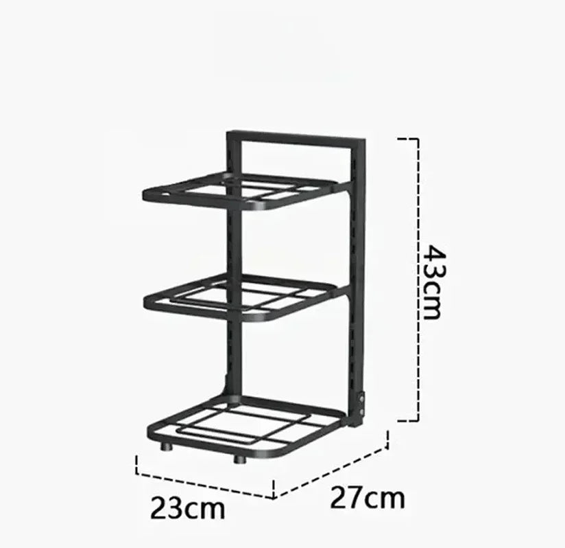 Kitchen Under Sink Pot Holder Multilayer Frying Pan Rice Cooker Seasoning Storage Rack Adjustable Stainless Steel Organizer