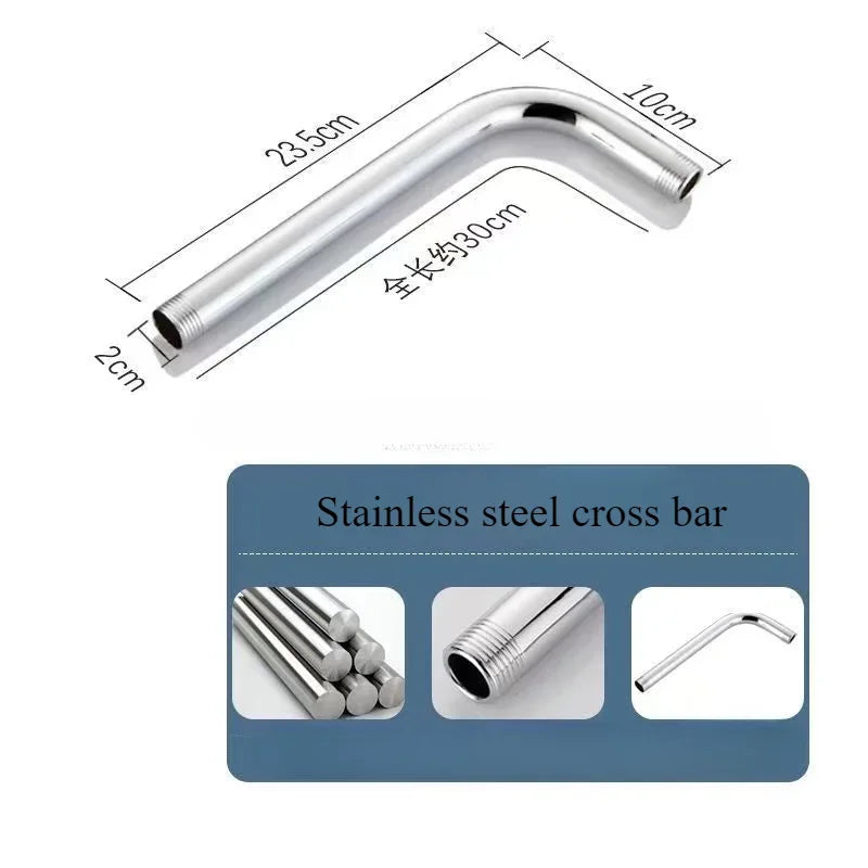 Wall-mounted Stainless Steel Shower Head Extension Arm Rain Extension Tube