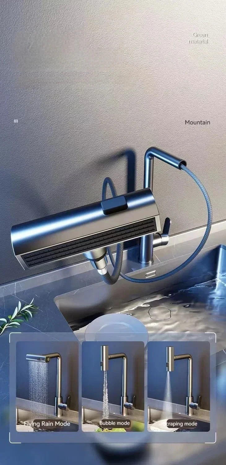 Pull Out Kitchen Faucet, Flexible Hot and Cold Water Kitchen Sink Mixer , Deck Mounted with Stream Shower Mode