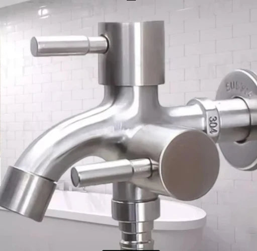 Alloy Brushed Faucet For Washing Machine  Use Faucet Water Multi-function Double-outlet