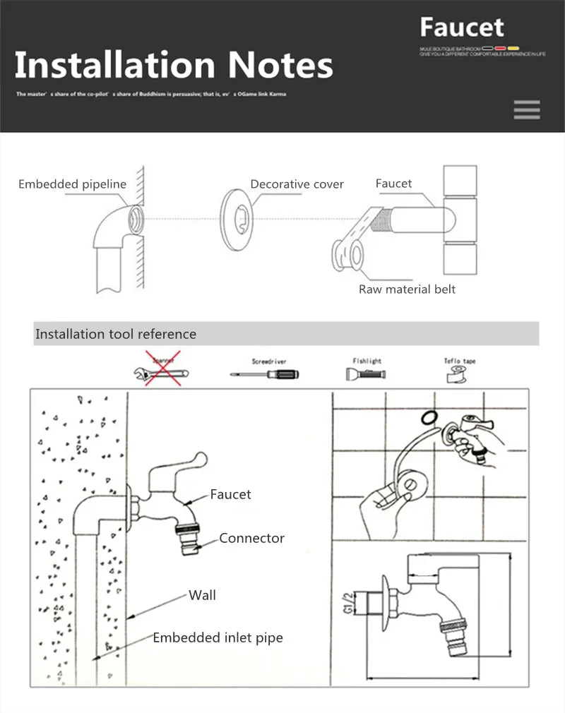 Brushed Outdoor304 Stainless Steel Garden Faucet Wall Mounted  Bibcock Garden Wash Basin