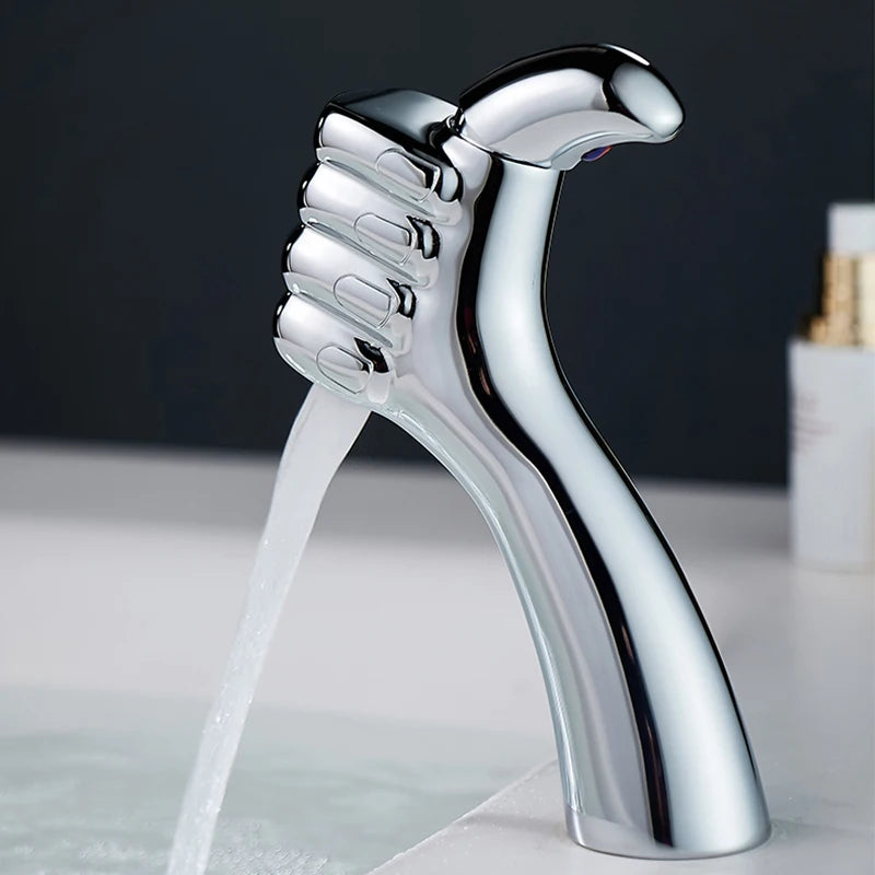 Basin Faucet  Solid White Black Brass Chrome  Handle Water Sink Mixer