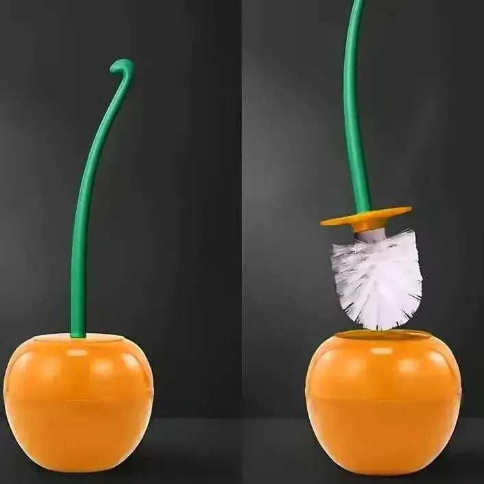 Red Toilet Brush Creative Lovely Cherry Shape Lavatory Toilet Brush Holder Set