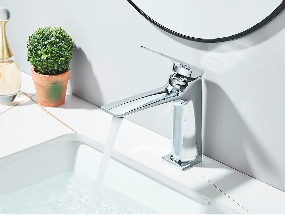 Black Bathroom Faucet Deck Mounted Bathroom Sink Mixer Tap Single Lever Faucets Chrome/White/Grey/Brushed Gold