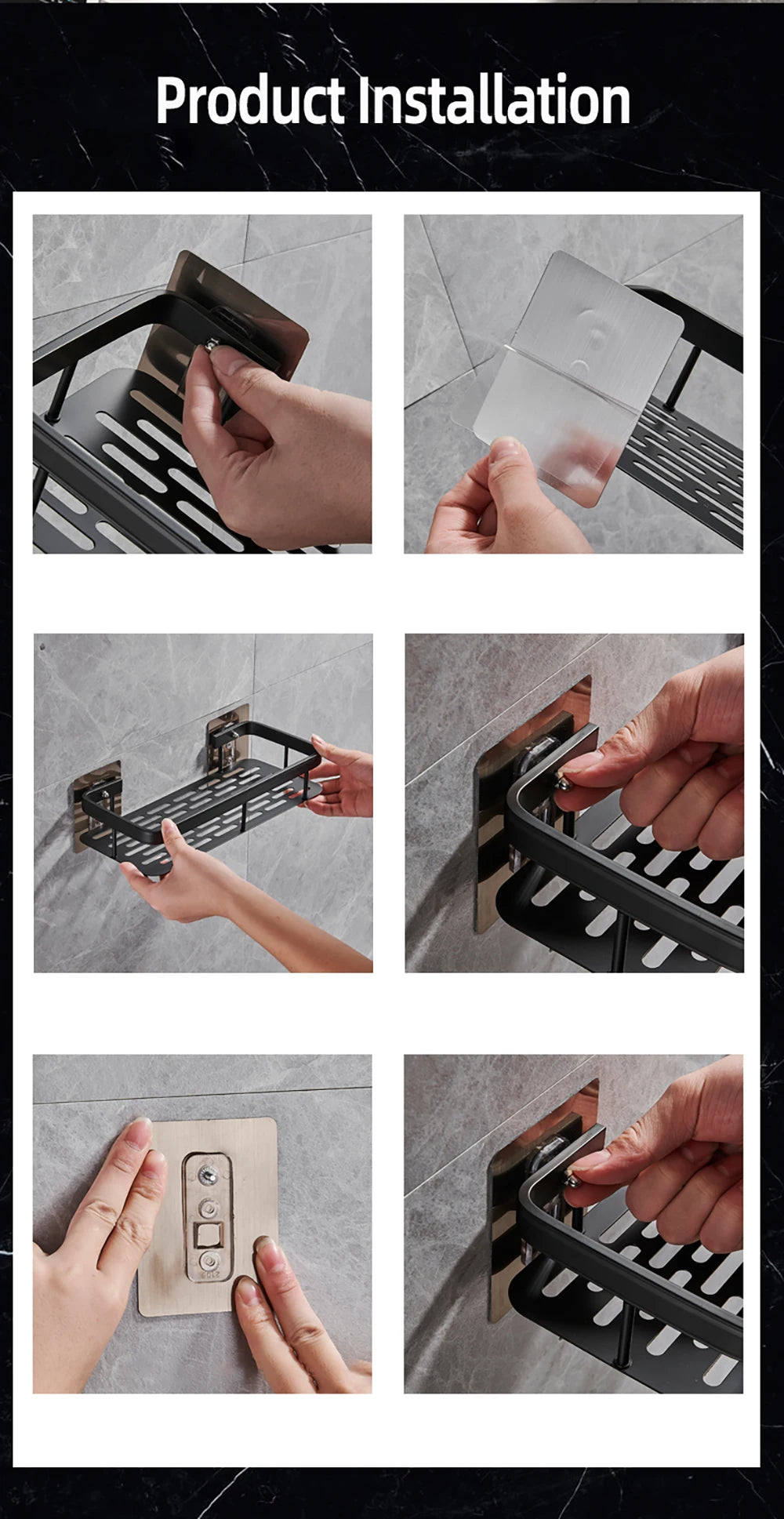 Bathroom Shelf Bathroom  Rack, Wall Shelves, No Drill Shelf