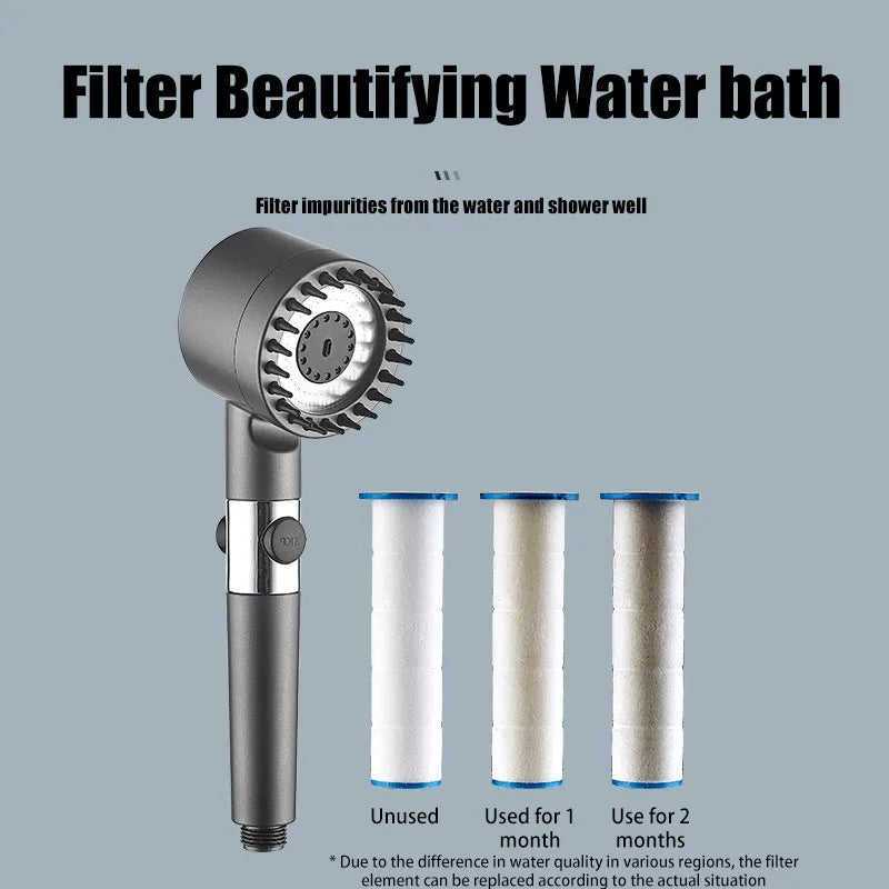 Three Speed Adjustment Bathroom Supplies Head Massage Portable Shower