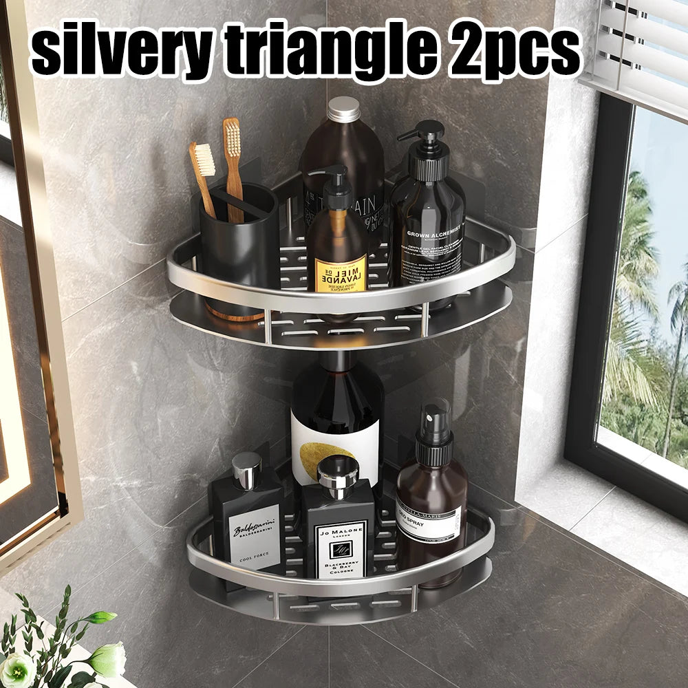 Bathroom Shelf Bathroom  Rack, Wall Shelves, No Drill Shelf