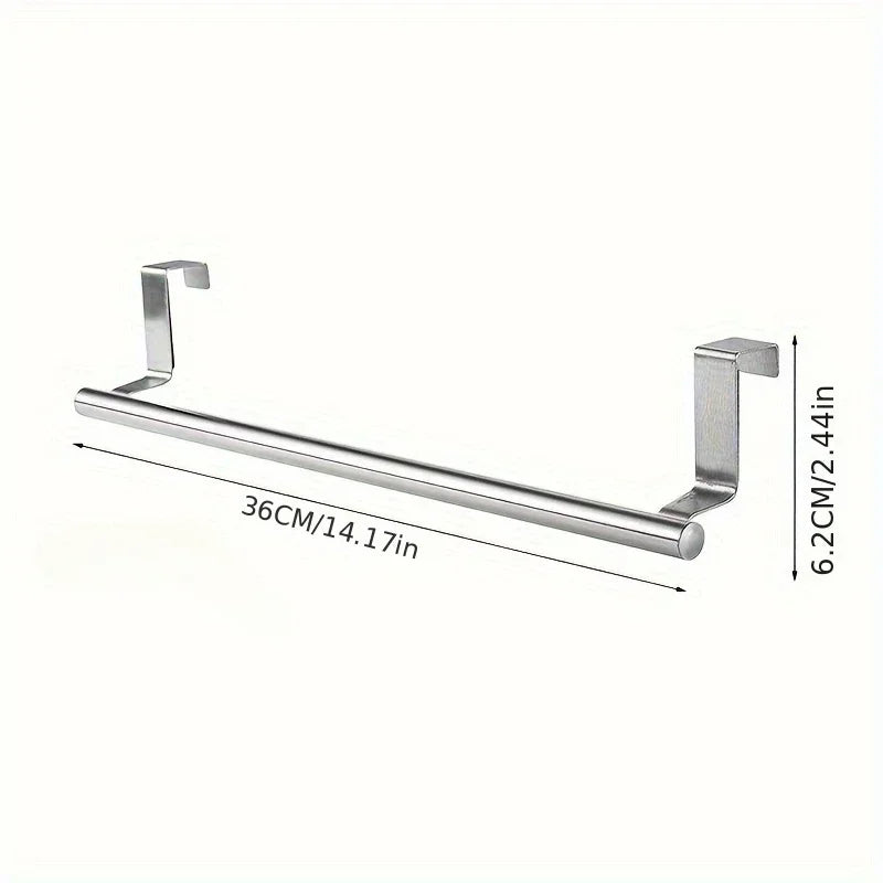Towel Rack Over Door Towel Bar Hanging Holder,Stainless Steel Bathroom Kitchen Cabinet non-drilling rack