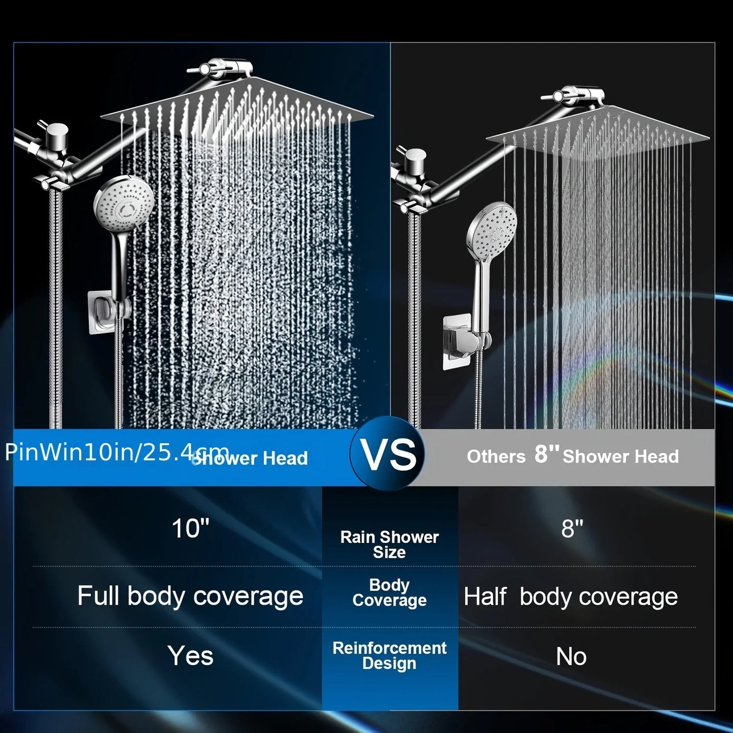 12 Inch Quality Set Rain Shower Head / Handheld Water Saving Shower ,Three Mode Booster Shower Combination