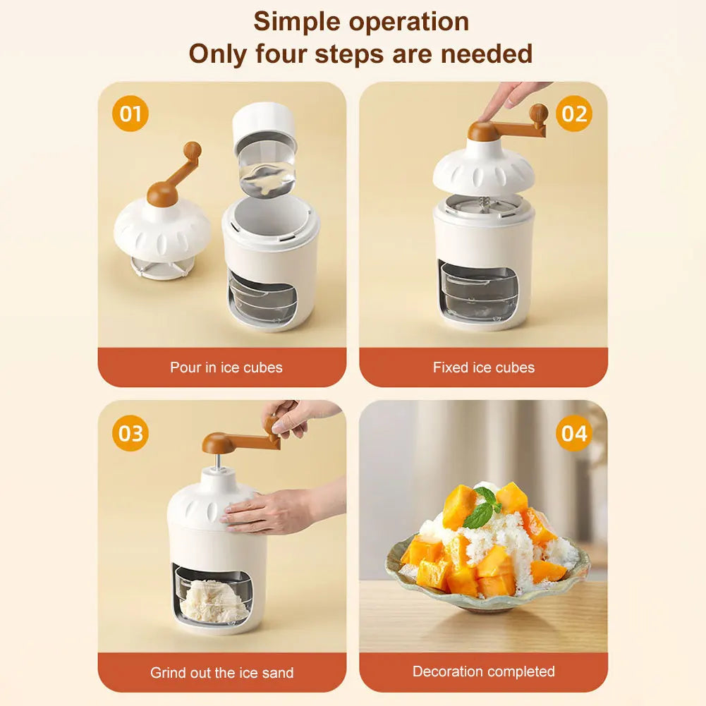Manual Shaved Ice Machine Lightweight Mini Rotary Ice Shaving Machine ,Crushed Ice Maker