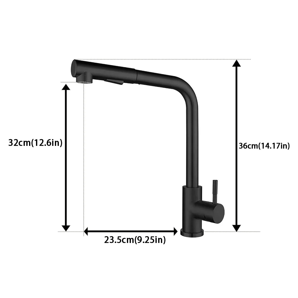 Black silver pull-out rotary kitchen faucet stainless steel hot and cold dual mode