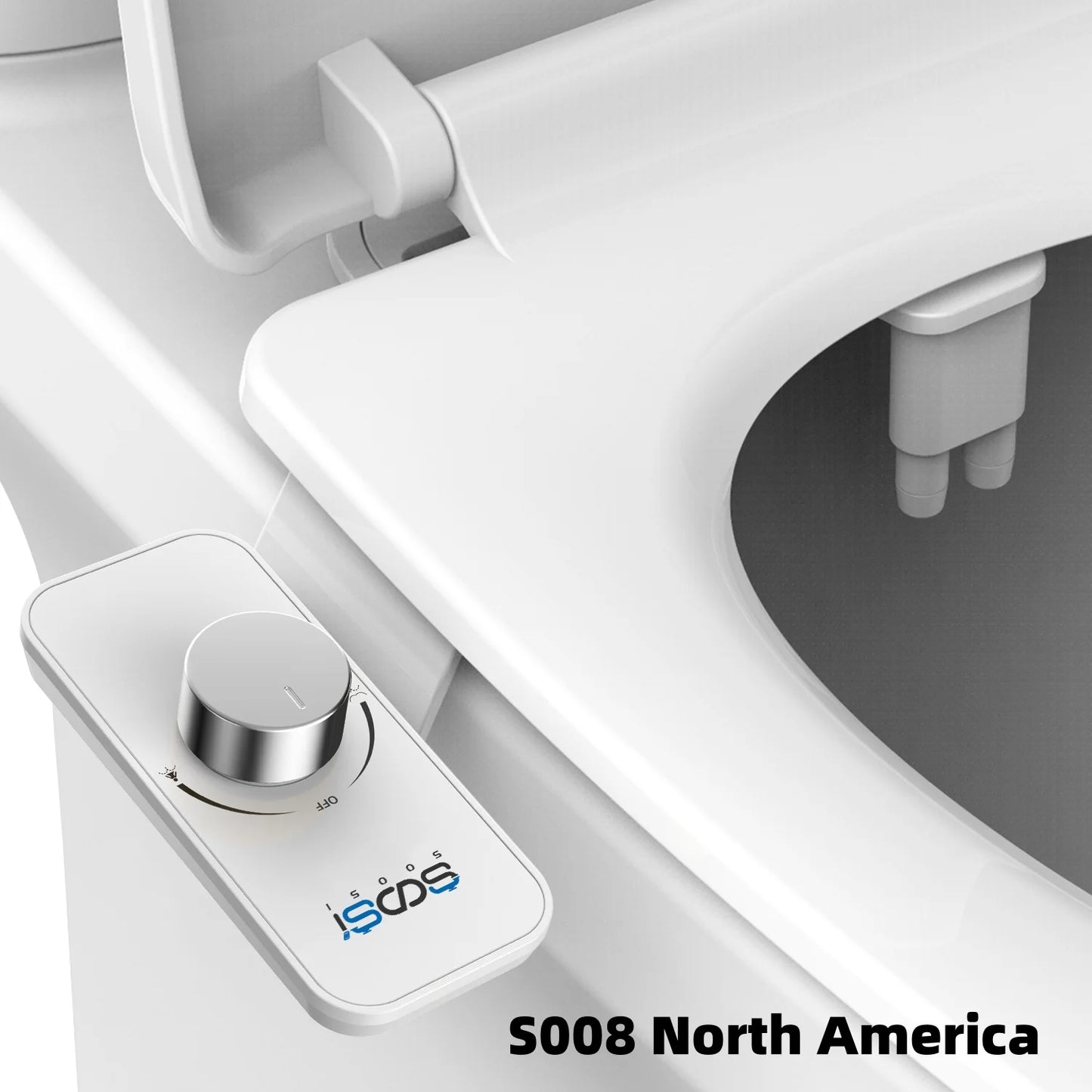 Non-Electric Bidet Toilet Seat Attachment with Pressure Controls, Retractable Self-Cleaning Dual Nozzles for Frontal & Rear Wash