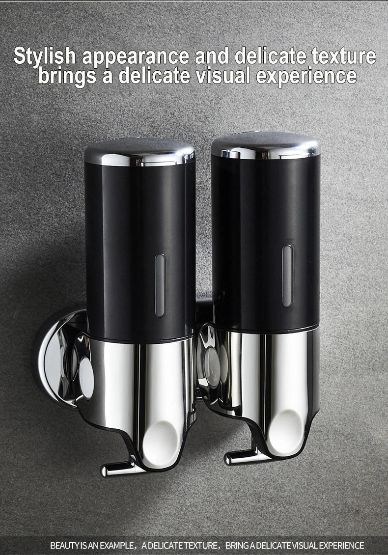 500ML Shampoo Soap Liquid Dispenser Single/Double/Triple Wall Mounted Square Manual Shower Shampoo Liquid Dispenser