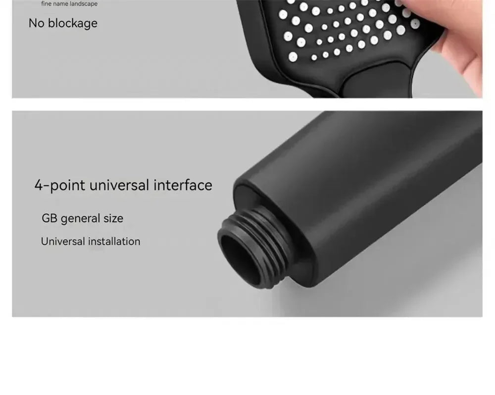 Adjustable Shower Head 3 Mode Rainfall Shower Large Flow Showerhead High Pressure