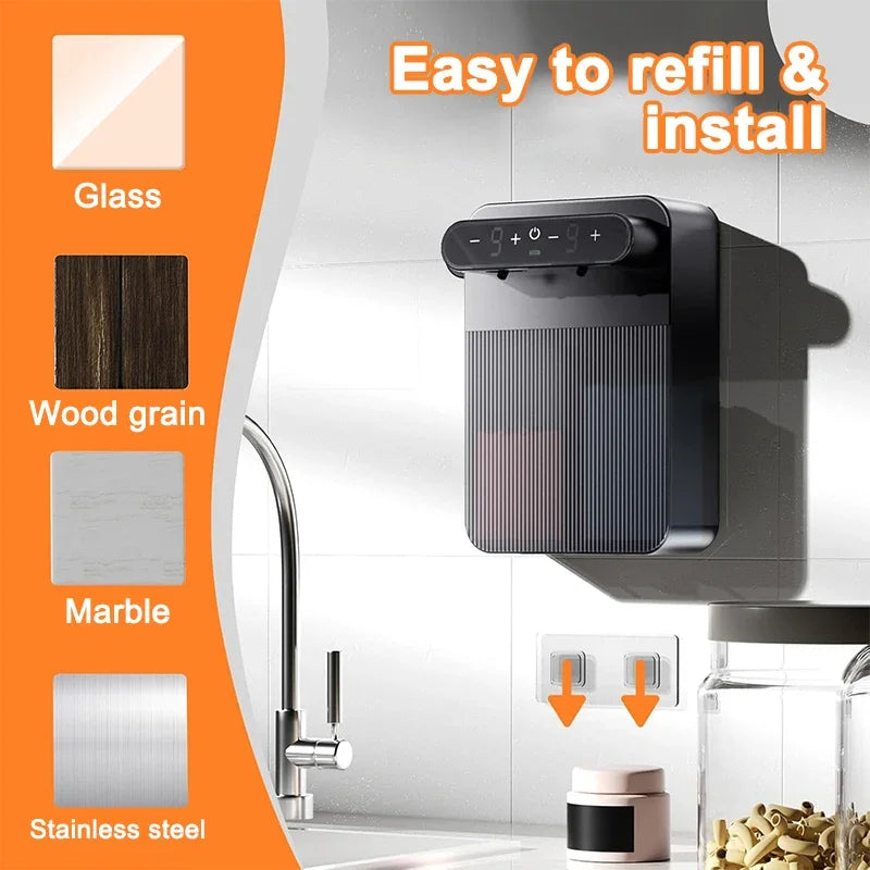 3000mAh  Automatic Foam and Gel Soap Dispenser Wall Mounted Smart Display Touchless Sensor Foam Dispensers Hand Washer Bathroom