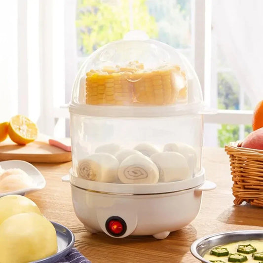 110V/220V Multifunctional Electric Egg Boiler Double Layers Egg Cooker Mini Steamer