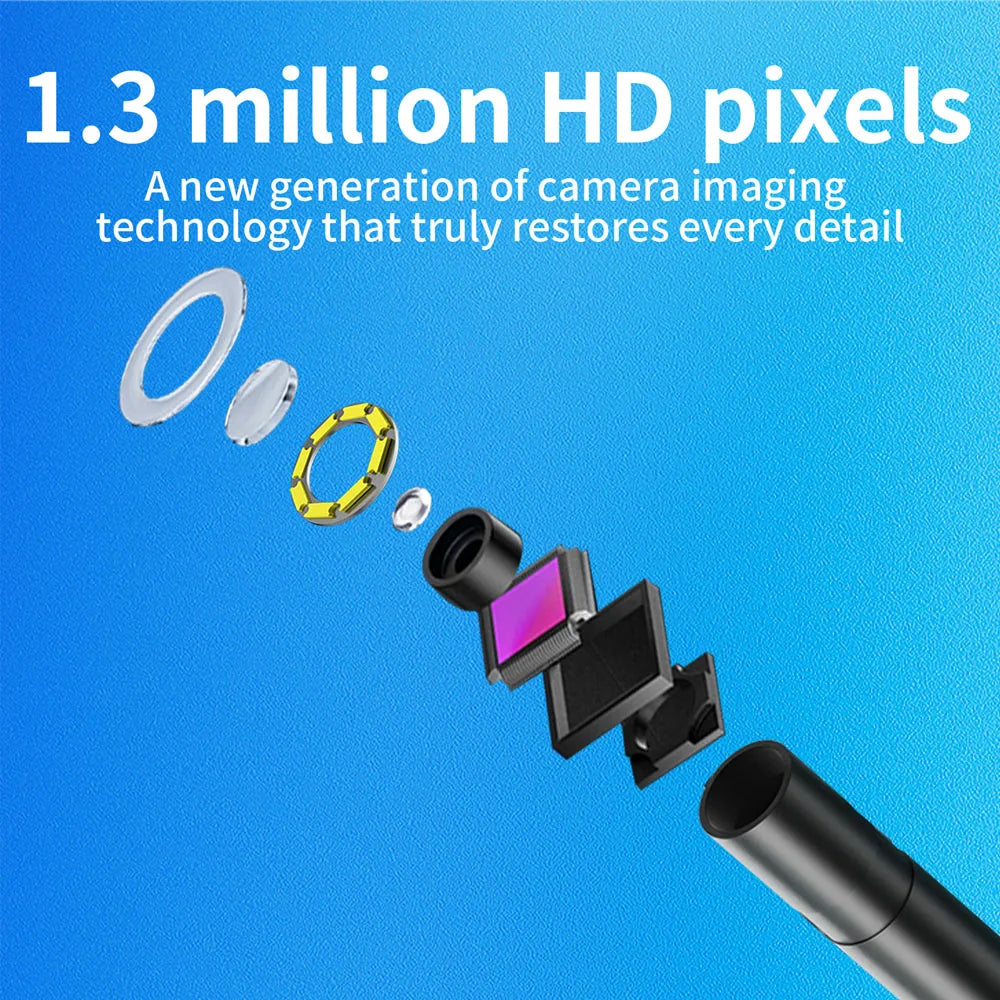 Industrial Endoscope Camera for iOS System HD 960P Waterproof Inspection Sewer Borescope Camera