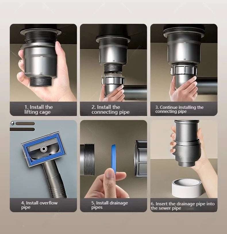 Kitchen Sink Sewer Odorous Drainage Pipe, Double Sink Drainage Pipe Set