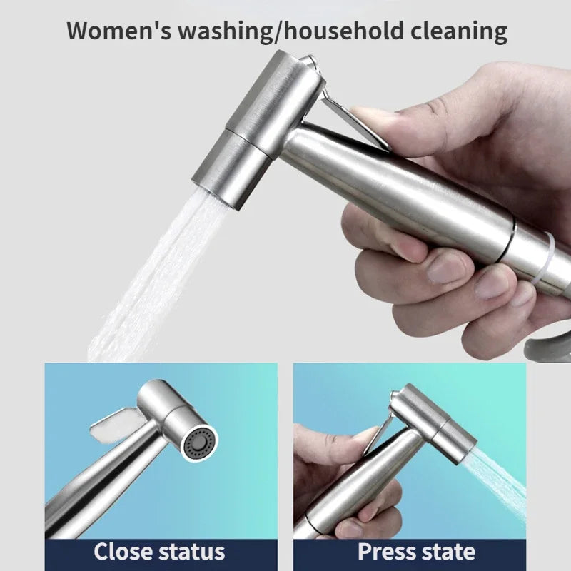 Protable Bidet Toilet Sprayer Stainless Steel Handheld, Bidet Faucet Spray
