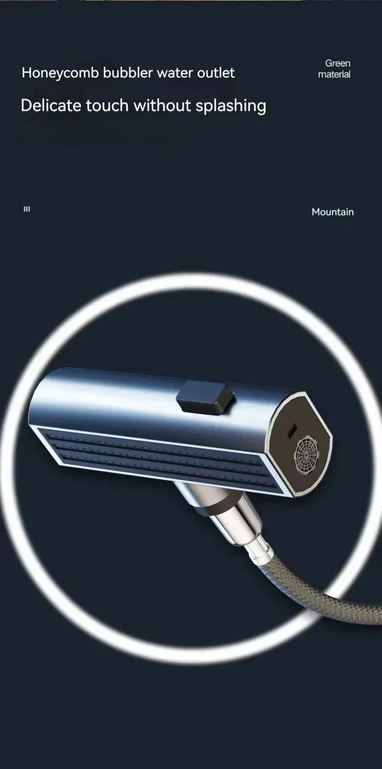 Pull Out Kitchen Faucet, Flexible Hot and Cold Water Kitchen Sink Mixer , Deck Mounted with Stream Shower Mode