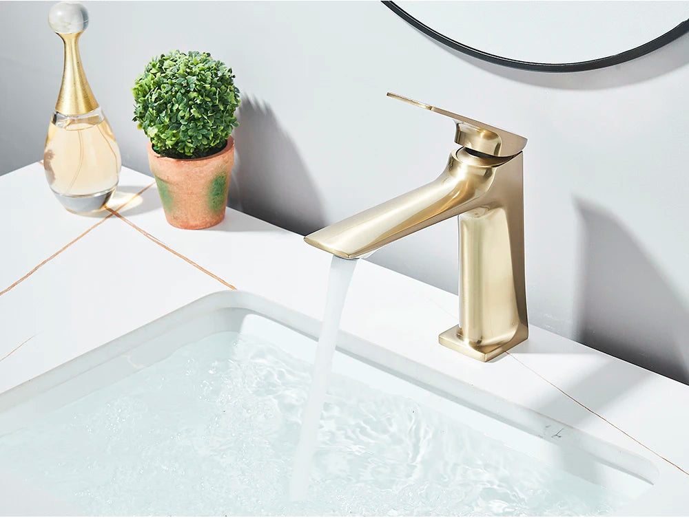 Black Bathroom Faucet Deck Mounted Bathroom Sink Mixer Tap Single Lever Faucets Chrome/White/Grey/Brushed Gold