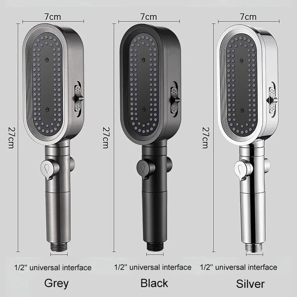 High Pressure Shower Head 3 Modes Adjustable Spray with Massage Brush Filter