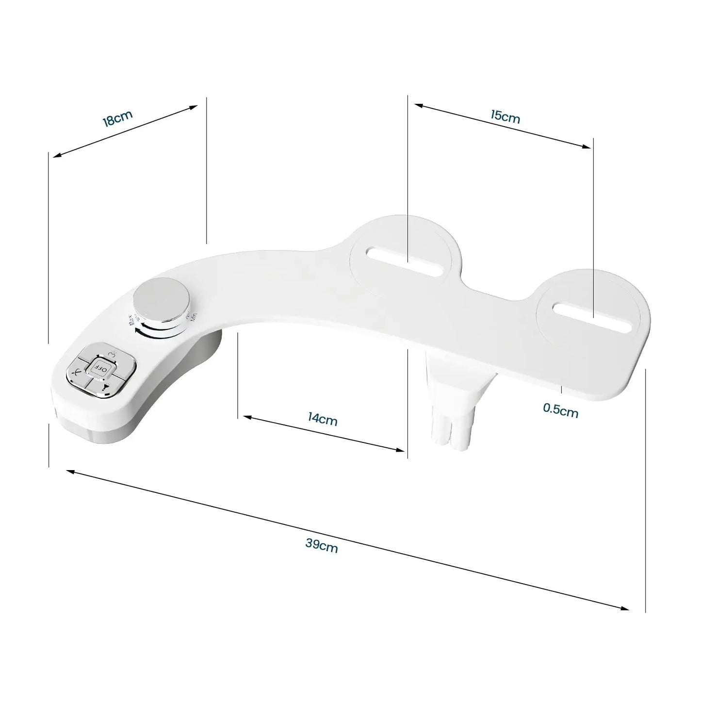 Button Bidet - Non-Electric Self  Cleaning Dual Nozzle (Frontal and Rear Wash) Fresh Water Bidet Toilet Seat Attachment