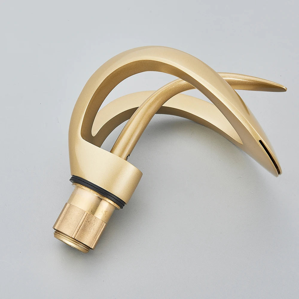Brass New-Style Basin Faucet Bathroom Mixer Tap Hot Cold Water Deck Mounted  Luxury Sink Faucet