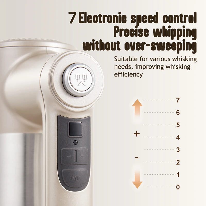 SUNATUR Handheld Electric Mixer  Wireless  Charging ,Egg Beater,  Cream Whipper 200W power 7 - Speed