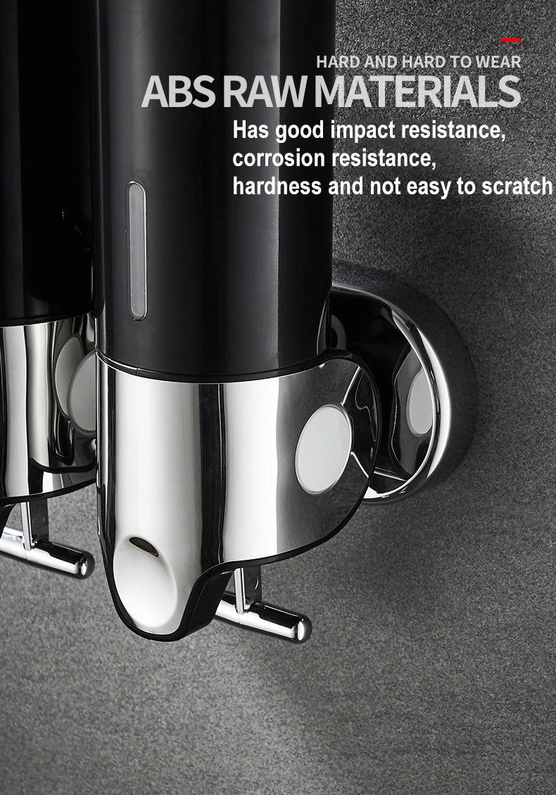500ML Shampoo Soap Liquid Dispenser Single/Double/Triple Wall Mounted Square Manual Shower Shampoo Liquid Dispenser
