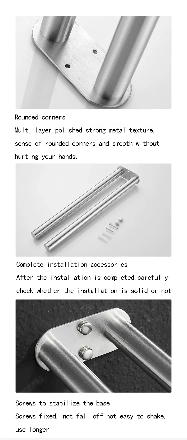 Bathroom Towel Rack Stainless Steel Holder  Double Towel Rack