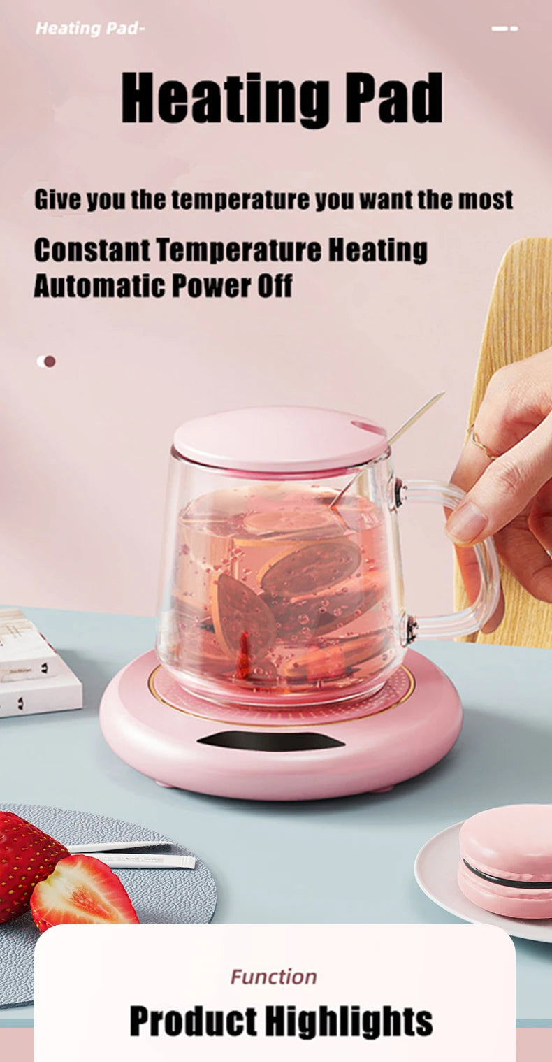 Thermostatic Heating Coaster USB Home Heating Coaster 3-speed Adjustment Heating 55 Degrees Constant Temperature