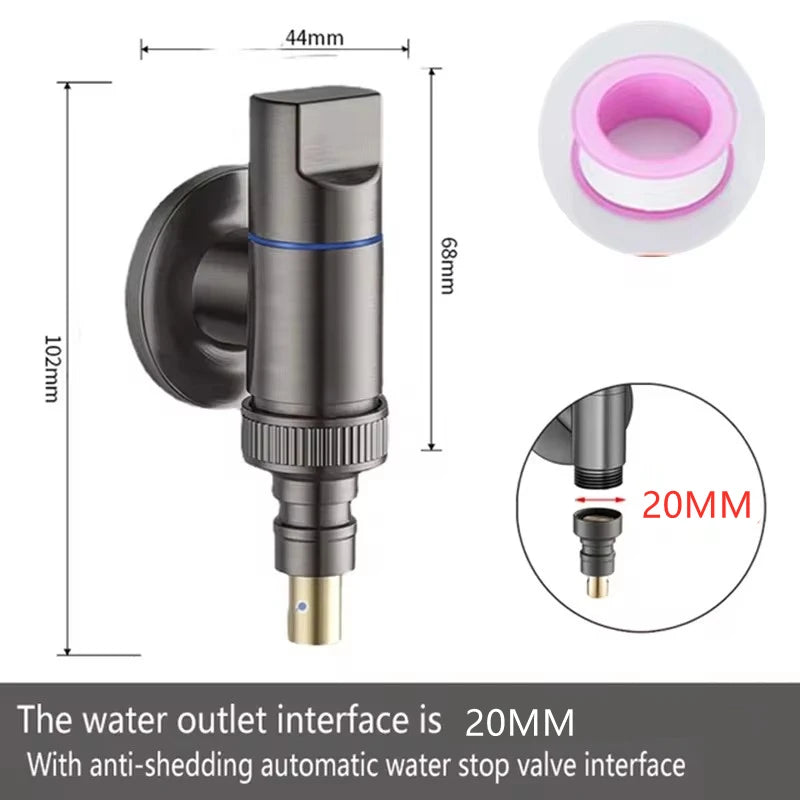 Multi-Function Washing Machine Faucet Brass Water Stop Quick Opening Angle Valve Wall Mounted G1/2 Water Stop Clip Triangle Valv