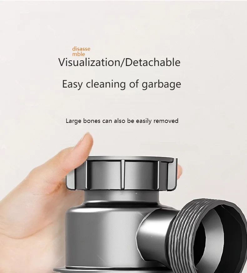 Kitchen Sink Sewer Odorous Drainage Pipe, Double Sink Drainage Pipe Set