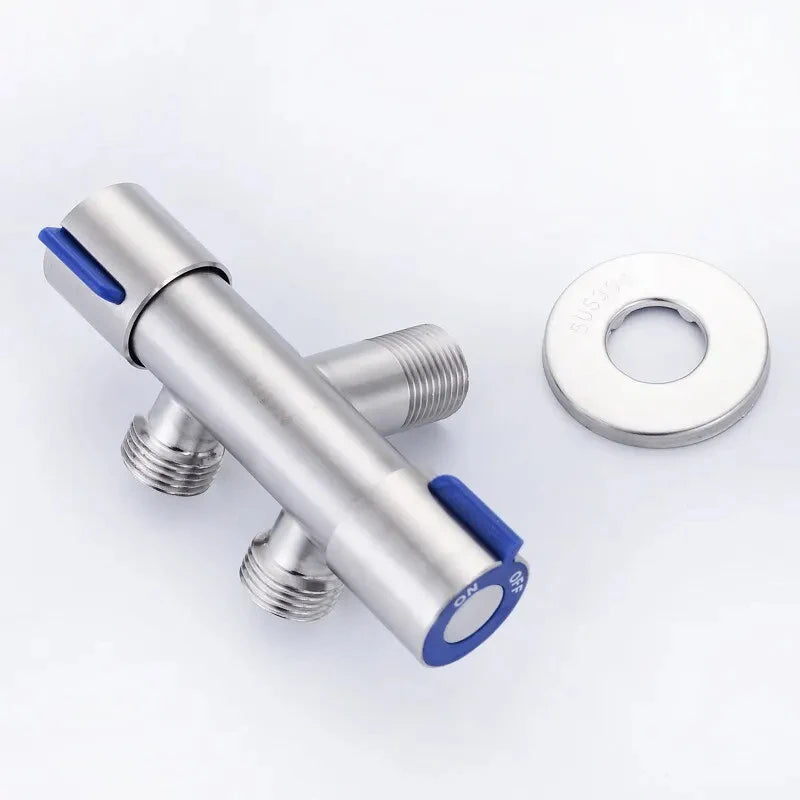 Bidet Sprayer Set 304 Stainless Steel Two Way Faucet With 1.5M Flexible Hose